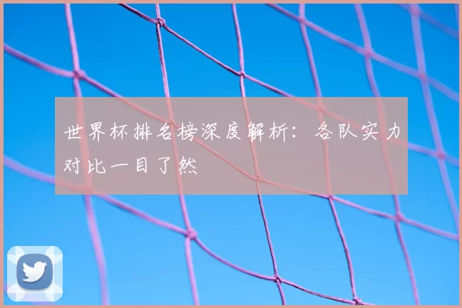 世界杯排名榜深度解析：各队实力对比一目了然
